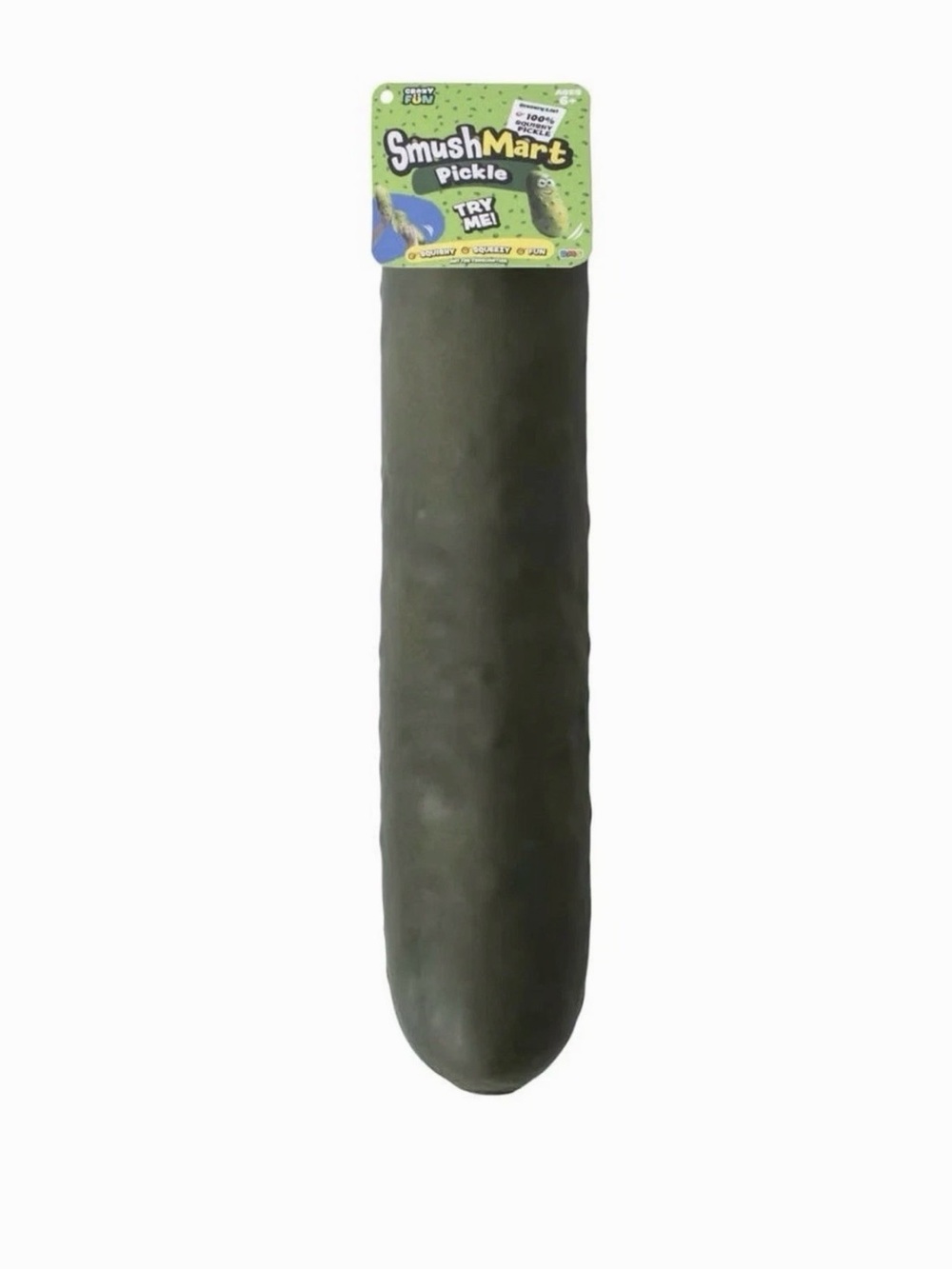 Crazy Fun SmushMart Pickle Jumbo Squishy Sensory Toy Green Stress Relief NEW
